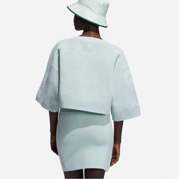 Adidas x Ivy Park Knit Jersey Crop Top Small - Green Tent Drip 2 Beyonce - Picture 3 of 14